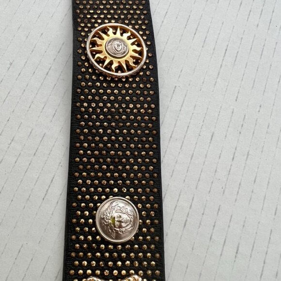 Gianni Versace retro black leather gold details leather belt size  75/30 main image 9